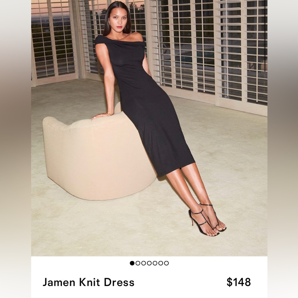 Reformation Dress! one-shoulder, midi length dress made out of soft, knit fabric
